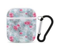 Abstract Marble Rose Print Bluetooth Headset Cover Earbud Case Earphone Protective Case Compatible with Airpods 1/2
