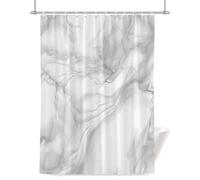 Abstract Marble Shower Curtain for Bathroom, Simple Marble Modernism Minimalist Art Waterproof Cloth Fabric Bathroom Accessories Set with 12 Rust Proof Plastic Hooks, 36” x 72”