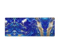 Abstract Marble Stone Oversized Desk Pad, Thick Base Mat, Ergonomic Comfort Pad for Precision Mouse Control