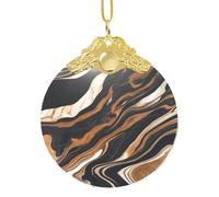 Abstract Marble Stone Print Glass Round Pendant Christmas Ornament Personalized Fashion Xmas Tree Ornaments