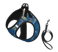 Abstract Marble Stone Print Harness Leash Set For Cats And Dogs, Reflective Adjustable, Soft Breathable Mesh Vest With Escape-Proof Lead, For Small Pets And Kitten Puppies