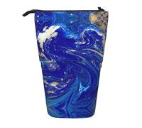 Abstract Marble Stone Print Pencil Case Adjustable Pen Bag Office Travel Multifunctional Stationery Organizer