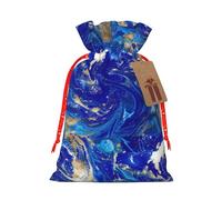 Abstract Marble Stone Printing Fashion Bag Lightweight Drawstring Pouch With Kraft Tag For Christmas Halloween