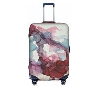 Abstract Marble Suitcase Cover Elastic Washable Luggage Cover Scratch Protector Multi Size, White, Small