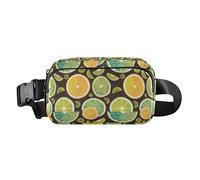 Abstract Marble Textured Pattern Small Waist Bag Fanny Pack with Adjustable Strap for Travel Gym Work, Green Kiwi Lime, One Size