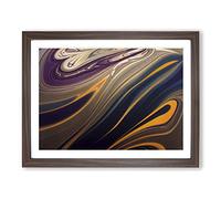 Abstract Marbling Art Vol.6 Framed Print | A2 Walnut Framed Wall Art | Ready to Hang | Abstract Fantasy Picture | Living Room Bedroom Lounge Office