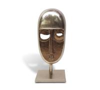 Abstract Mask Aluminium Sculpture Ornament And Home Accessory In Bronze Silver 40Cm Height