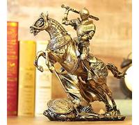 Abstract Medieval Warrior Knight Roman Armor Warrior Statue Sculpture Figurine Room Decor Creative Retro Crafts Ornament Gifts Model Resin Finish Collectible Renaissance Bar Decoration (Size : D)