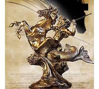 Abstract Medieval Warrior Knight Roman Armor Warrior Statue Sculpture Figurine Room Decor Creative Retro Crafts Ornament Gifts Model Resin Finish Collectible Renaissance Bar Decoration (Size : E)