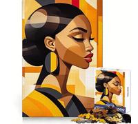 Abstract Melanin Beauty Hard Jigsaw Puzzle for Adults 1000 Pieces Serene Game Creative Craft Real Challenge Perfect Decor (38x52cm)