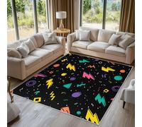 Abstract Memphis Floor Mat 60x90 cm, Colorful Geometry Rugs for Living Room Bedroom, Washable Non Slip Area Rugs, Pattern Small Carpet, Home Decor C24