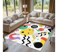 Abstract Memphis Rugs for Living Room Bedroom, Colorful Geometry Area Rugs Large 240x300 cm, Washable Non Slip Pattern Carpet Home Decor C23