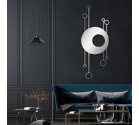 Abstract Metal Wall Art, Metal Wall Art - Geometric Circle Line Ornament, Artwork Decoration, Modern Sculpture Home Decor for Living Room,Bedroom Hallway and Stairs Nature Home Decor Gi