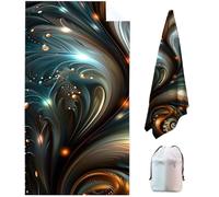 Abstract Microfibre Beach Towels for Adults Extra Large, 160 x 80 cm Art Quick Dry Beach Towel with Storage Bag Lightweight Swimming Towel, Sand Free Sun Lounger Towels for Travel, Holiday, Yoga A3-W