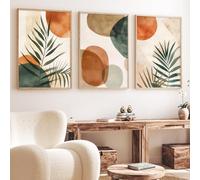 Abstract Mid-Century Boho Painting, Modern Pictures, Boho, Botanical Canvas, Wall Art, Neutral Abstract Posters, Burnt Orange and Green, Abstract Geometric Poster Prints for
