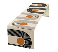 Abstract Mid Century Table Runner Sun Rainbow Geometric Arch Minimalisted Modern Aesthetic Summer Seasonal Dinner Runner for Farmhouse Home Kitchen Holiday Party Decor 13x36in
