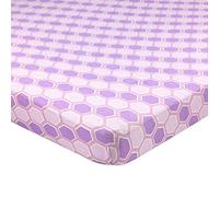 Abstract Mini Crib Cotton Sheets - Pack n Play Sheets Fitted- Ultra Soft Crib Sheets for Boys Girls Baby - Universal - Snug Fitted - Cotton - 24"x38" (Lavender Honeycomb)