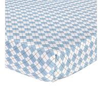 Abstract Mini Crib Cotton Sheets - Pack n Play Sheets Fitted- Ultra Soft Crib Sheets for Boys Girls Baby - Universal - Snug Fitted - Cotton - 24"x38" (Blue Argyle)