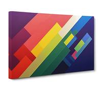 Abstract Minimalism Rainbow Art Canvas Wall Art Print Ready to Hang, Framed Picture for Living Room Bedroom Home Office Décor, 30x20 Inch (76x50 cm)