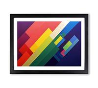 Abstract Minimalism Rainbow Art Framed Print | A4 Black Framed Wall Art | Ready to Hang | Minimalist Fantasy Picture | Living Room Bedroom Lounge Office