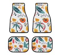 Abstract Minimalist Boho Art Trendy Car Floor Mats Unisex All Weather Full Sets Carpet Automotive Rugs for Universal