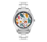 Abstract Minimalist Boho Art Trendy Wrist Watches for Men Classic Quartz Stainless Steel Strap Watch
