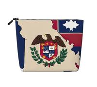 Abstract Missouri State Flag Map04 Print Makeup Bag Cosmetic Bag for Women Large Capacity Travel Makeup Bag Zipper Pouch