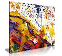 Abstract Modern Art Home Paint Splashes Canvas Wall Art Picture Print (24 x 24 Inch)