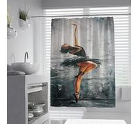 Abstract Modern Art Pastel Decorative Shower Curtain Ballerina Girl Dancing Painting Quick-drying Shower Curtain Waterproof Design and Polyester 200x240cm