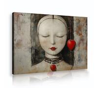 Abstract Modern Heart Canvas Wall Art Contemporary Artwork Prints Love Theme Mural Posters Painting Large Artwork for Bedroom Home Decor 40x60cm Innerframe