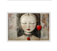 Abstract Modern Heart Canvas Wall Art Contemporary Artwork Prints Love Theme Mural Posters Painting Large Artwork for Bedroom Home Decor 40x70cm Frameless