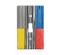 Abstract Modern Striped Decorative Switch Cover 1 Gang Single Toggle, Graffiti Colorful Switchcover Wall Plate, Retro Pinstripe Electrical Faceplate for Bedroom Living Room Decor
