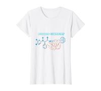 Abstract Molecule Graphic Modern Line Art Design Value Graphic T-Shirt, Women, White, S
