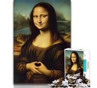Abstract Mona Lisa 1000 Piece Jigsaw Puzzles for Adults & Teens,Brain Intelligence Challenge Addictive Toys for Home Decoration 50x75cm