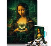 Abstract Mona Lisa Jigsaw Puzzles for Teenagers,for Educational Game Challenge Toy for Is Ideal As A Gift for The Whole Family 38x26cm