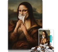 Abstract Mona Lisa Puzzles for Adults Teens 1000pc Puzzle,Challenging Game And Family Play with Fully Interlocking Randomly Shaped Pieces (38x26cm)