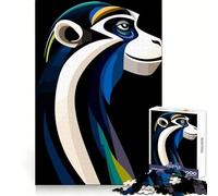 Abstract Monkey Portrait Jigsaw Puzzles for Adults1000 Pieces DownTime Game Calm Daily Fun Challenge Nice Art (50x75cm)