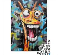 Abstract Monster Art Jigsaw Puzzle for Adults: Crazy Colorful Deer Head Fun Present & Activity for Home Wall Decor 70x50cm/1000pcs