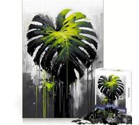 Abstract Monstera Plant 1000 Piece Jigsaw Puzzle for Adults Logic Play Smooth Thick Family Enjoyable Home Art (38x26cm)