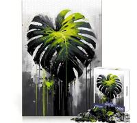 Abstract Monstera Plant Jigsaw Puzzles 1000 Pieces for Teenagers Home Fun Smooth Cut Family Fun Great Gift (50x75cm)