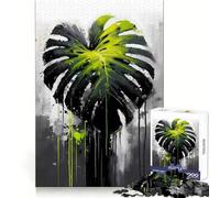 Abstract Monstera Plant Jigsaw Puzzles for Adults 1000 Piece Strong Memory Pastime Game Joyful Challenge Thoughtful Gift (38x52cm)