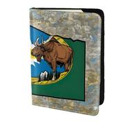 Abstract Montana Flag Map03 print Passport Cover, Passport Holder Cover Wallet Passport Wallet Case for Cards and Documents