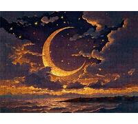 Abstract Moon Puzzle - 5000 Piece Jigsaw Puzzles for Adults - The Back Features Printed Letter Guides - The Pieces fit Together Snugly - Wooden Puzzles for Adults - Gifts Man 61.6 X 41.5 Inch s7h-113