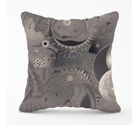 Abstract Moon Shapes Outdoor Cushion Warren Reed - Designer Grey 60cm x 60cm