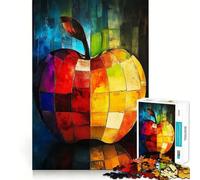 Abstract Mosaic Apple Painting 1000 Piece Jigsaw Puzzle for Adults Mindful Game High Def Print Happy Challenge Thoughtful Gift (50x75cm)