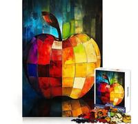 Abstract Mosaic Apple Painting 1000 Piece Jigsaw Puzzle for Adults Mindful Game High Def Print Happy Challenge Thoughtful Gift (50x75cm)