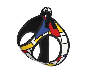 Abstract Mosaic Pattern Print Harness Leash Set For Cat And Small Dog, Adjustable, Reflective, And Escape-Proof Vest With Soft Breathable Mesh Lining