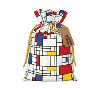 Abstract Mosaic Pattern Printed Drawstring Gift Bags,Various Sizes, Bulk Plastic Packaging Bags