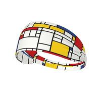 Abstract Mosaic Pattern Printing Full-Print Elastic Exercise Headband, Adjustable Fit Great For Yoga,Hikingâ€‹ Exercise Headband