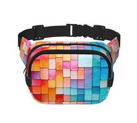 Abstract Mosaic Pattern3 print Fashion Waist Packs Crossbody Belt Bag Fanny Pack for Women Crossbody for Traveling Running, Black, One Size